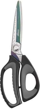 LIVINGO Forbici industriali resistenti: 25,4 cm in acciaio inox con rivestimento in titanio, forgiato per casa, giardinaggio, costruzione, nero e grigio