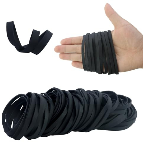 120pcs Elastici Per Ufficio 60x5mm Elastico Gomma Bande Elastiche Cartella Di File Stazionario Spesso Forte Per La Scuola Forniture Per Ufficio A Casa Artigianato Industriale,Nero