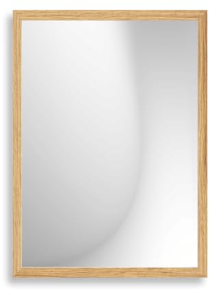 Infantasie 'Claudia' Wandspiegel 60x90 cm Spiegel mit Rahmen | Eiche Catania | Moderner Spiegel mit Holzrahmen | Inkl. Wandmontagematerial - Montage vertikal oder horizontal