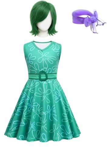 Lito Angels Deguisement Robe Costume à Fille heureuse Joy Degout Green Girl pour Enfant Fille Taille 2-10 ans