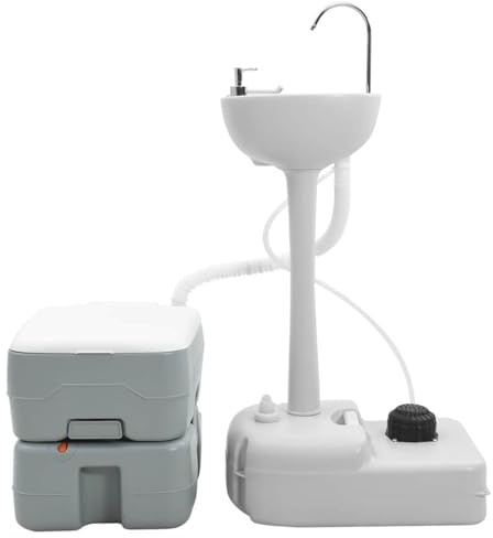 Genérico Set de Inodoro para Camping 2 pcs Gris 50,5 x 33 x 103 cm,Deportes,Actividades al Aire Libre,Camping y Senderismo,42001431