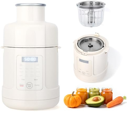 Baby Food Maker 500W, All-in-one Baby Food Processor Steamer Blender Warmer Timer, 4 Stage Setting Baby Puree Maker for Allstage, Touch Screen, Preset & Self Clean, Stainless Steel