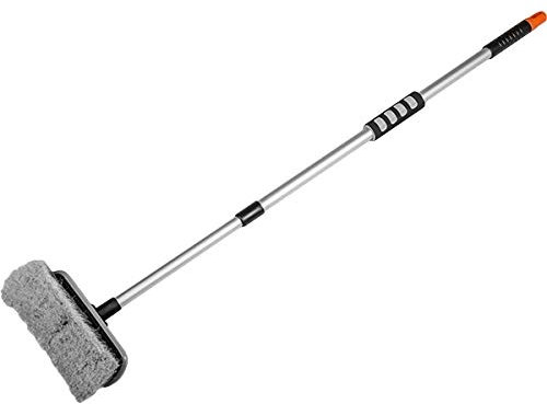 rg-vertrieb Waschbürste Autowaschbürste KFZ LKW ALU Teleskop Qualität 80-130 cm Autopflege Bürste Grau