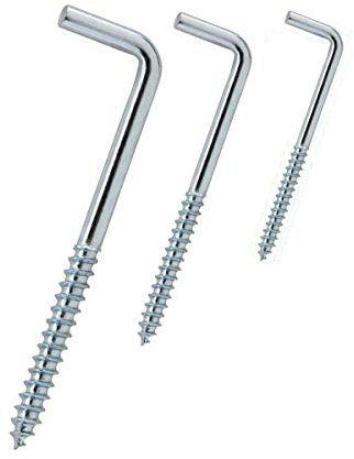 Euro Tische Hakenschrauben Winkelschrauben L-Haken Stahl verzinkt - Stabile Schraubhaken in 3 verschiedenen Größen (80 Stück 4 cm)