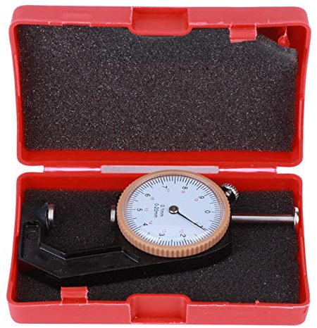 ViaGasaFamido Medidor de Espesor 0-20 Mm con Punta Plana Y Puntiaguda, Herramienta de Medición de Precisión para Pared, Acero, Papel Y Joyería - Cabezal Redondo de Alta Exactitud (Flat Head)