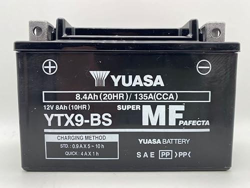 Yuasa battery YTX9-BS | Batteria di ricambio da moto | Batteria originale fornita sigillata carica e pronta all'uso