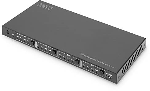 DIGITUS 4x4 HDMI Matrix Switch, 4K/60Hz 18 GPS, HDR, EDID, Downscaler, HDCP 2.2