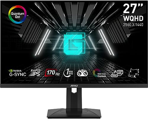 MSI G274QPF-QD Écran Gaming 27 WQHD - Dalle Rapid IPS Quantum Dot 2560x1440, 170Hz/1ms GtG, Gamme de Couleurs 150% sRGB, DisplayHDR 400, FreeSync Premium - HDMI 2.0b, DP 1.4, USB Type-C