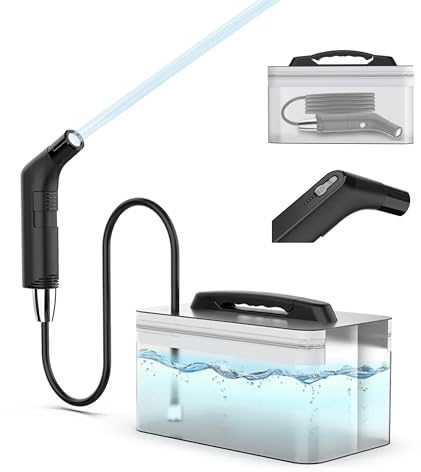 ZEY LUXE Electric Rechargeable Handheld Portable Bidet Sprayer (2.3L Water Tank) – Muslim Shower, Outdoor & Camping Toilet Shattaf for Personal Hygiene, Postpartum & Feminine Care - Black