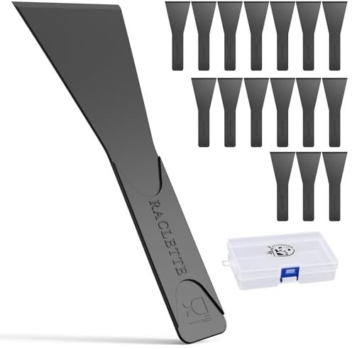 16 espátulas de raclette para sartenes antiadherentes, juego de utensilios para hornear, espátulas de nailon con caja de almacenamiento de plástico, mini espátula de 5.3 pulgadas para queso,