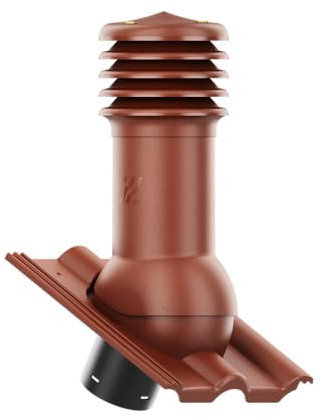 KRONO-PLAST Entlüfterkamin HIVENT 125 mm für Betondachziegel Brass Frankfurter, Benders Mecklenburger, ProDach - Doppelrömer Dachentlüftung Kupfer