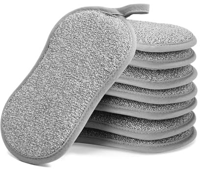 Zaxiva Esponja Cocina, de Microfibra Que no Raya, Esponja de Microfibra Reutilizable para la Limpieza del Hogar, Fregadero, Lavabo y Más, de Doble Cara, 8 Piezas