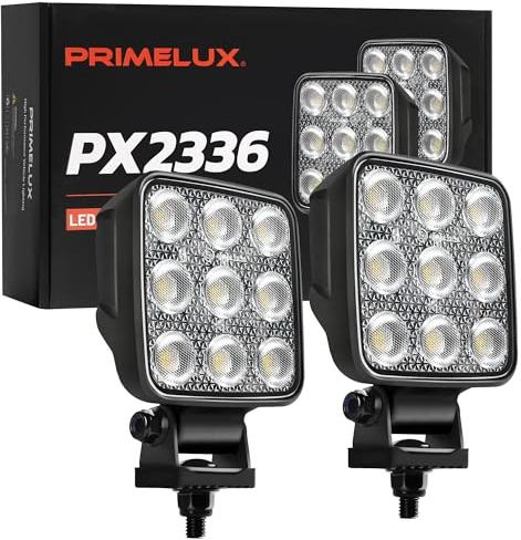 3.9 Inch 108W 12474LM LED Work Lights Bar, 2PCS 12/24V 5700K White Flood Beam Light, LED Tractor Work Lights IP68 Waterproof with Shock Pad, Truck Work Light for Trucks UTV and Heavy-Duty Equipment