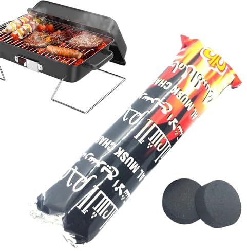 Carbone per grigliare – Carbone di legna a combustione rapida, carbone di legna da frutta, carbone a bassa cenere, bricchette di carbone facili da accendere, più lunghe e più pulite