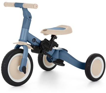 PETITE&MARS Triciclo multifunzionale 5 in 1 Turbo * Bicicletta * Triciclo * Bici senza pedali * Auto da corsa * Veicolo per imparare a camminare (Blu Oceano)
