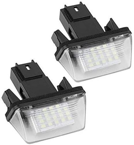 JOBOUND Éclairage de plaque d'immatriculation à LED 2 pièces 18 LED gauche droite lampes d'éclairage de plaque d'immatriculation de voiture, for Citroën, C3 C4 C5, for 206 207 306 307 308.-pour éclair