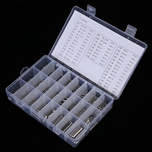 ANGGREK 280Pcs Spring Pin Tension Roll Pin Coiled Set 304 Stainless Steel Spring Assortment Kit M1.5 M2 M2.5 M3 M4 M5 M6 M8 with Plastic Box for Machinery Equipment Maintenance