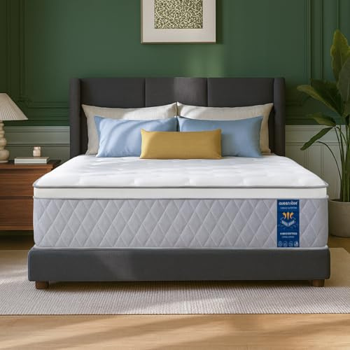 Plush 14 Inch Queen Mattress in a Box, Hybrid Bed for Side Sleepers & Pressure Relief, Soft Memory Foam & 5-Zone Pocket Springs, Deep Sleep, CertiPUR-US Certified, Comfort Support, 365 Nights Trial