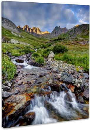 3dRose USA, Colorado. Sunrise on stream, American Basin, San Juan Mountains. Museum Grade Canvas Wrap 8x10