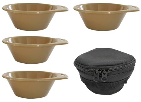 Bol para Acampar - Boles Apilables con de Transporte,Set de 4 Boles para Cereales | para Picnic, Cocina, Hogar, Comida, Cena, Barbacoa, Playa, Acampada, Excursiones