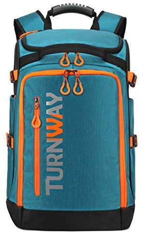 TurnWay Ski-/Snowboard-Stiefeltasche/Skating-Tasche | Hervorragend zum Aufbewahren und Transportieren von Ausrüstung, Jacke, Helm, Brillen, Handschuhen und Zubehör (blau-orange)