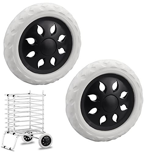 TANCUDER 2 Pièces Roulettes de Rechange pour Chariot de Courses Roue pour Chariot de Courses en EVA Chariot de Courses 6,3 Pouces Roues de Chariot de Magasinage pour Poussette, Chariots à Bagages