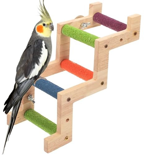 Vogelleiter-Spielzeug, Haustier-Papageien, Kletterbrücke, Holz-Papageien, Hamster, Kletterleiter, Spielzeug, Vogelsitzstange, Vogelkäfig-Zubehör, Z-Holz-Sitzstange für Nymphensittiche