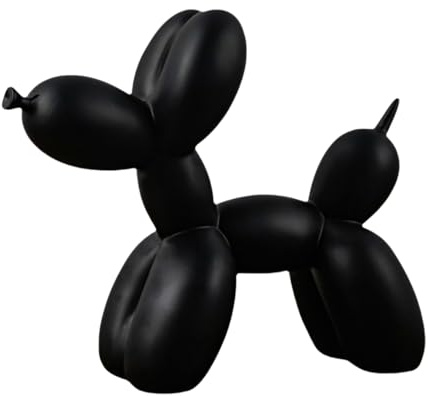 YOYUMI Esculturas Perro Globo Decoracion Adornos para,Adecuado para la decoración del vestíbulo de la Sala de Estar y el Dormitorio, Artesanías De Resina (Negro 8.7Inch)