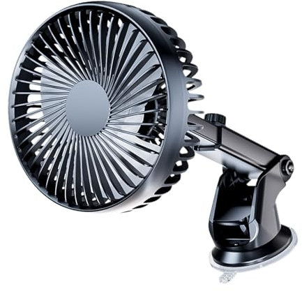 Saugnapf-Ventilator für Auto, Auto-Armaturenbrett-Ventilator | Tragbarer Ventilator - Armaturenbrett-Kühlluftzirkulator, 3 Modi, einstellbare Autokühlung, freier Winkel, drehbarer Lüfter, starker Saug
