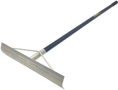 Richard Carter Aluminium Concrete Rake Placer 19.75 x 5 with welded 59 Long Aluminium Handle (1)