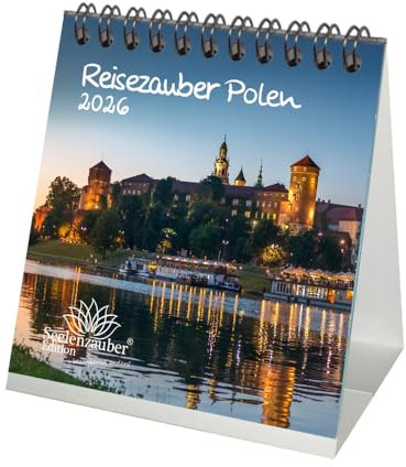 Reisezauber Polonia - Calendario de mesa (10 x 10 cm, para vacaciones en Varsovia, costa del mar Báltico) Seelenzauber