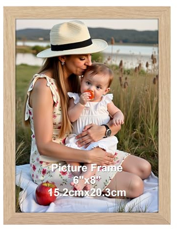 Ditwis Marco de Fotos 15x20 cm Color Madera, Marco Natural para Fotos, Imágenes y Recuerdos, Horizontal o Vertical sobre Pared o Mesa