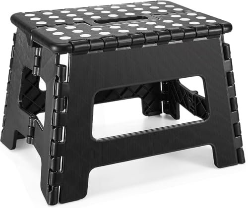 Blauesmeer Tritthocker Klappbar 22cm - Faltbarer Hocker bis 150kg (330 lbs) mit Anti-Rutsch-Oberfläche & Tragegriff - Stabiler Klapphocker für Küche, Bad und Kinder - Leicht & Platzsparend