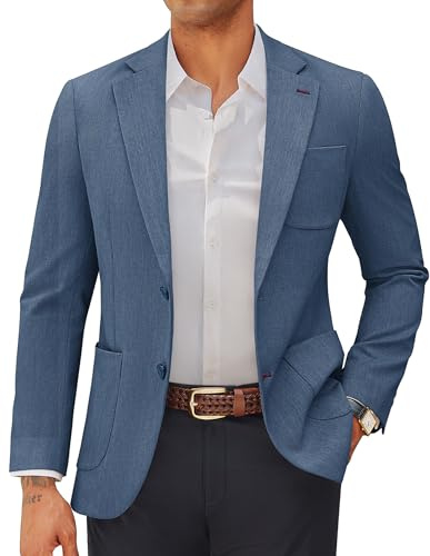 PJ PAUL JONES Mens Blazer Casual Suit Jacket Smart Notched Lapel Sport Coat | 2 Button,Lightweight,Slim Fit,Business