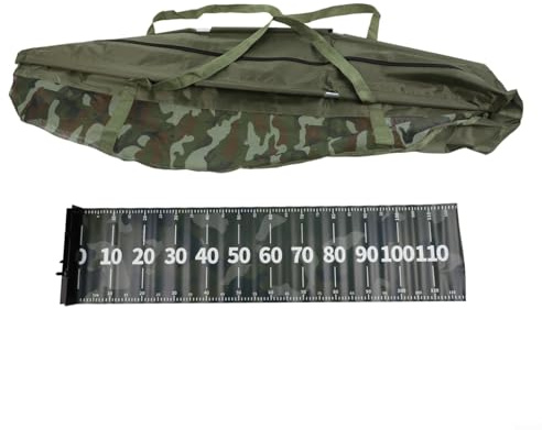 Eawfgtuw Heavy Duty Fishing Weigh Bag with 110cm Measuring Ruler, 600D Oxford Cloth Foldable Transport Sling for Bass Carp, Fish Weighing