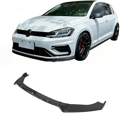 Front Bumper Lip Spoiler Fit for Volkswagen VW Golf GTD GTI TSI TDI/MK7 MK7.5 2013-2020 Air Chin ABS Carbon Fiber Style Splitter, Body Kit Automotive Exterior Accessories