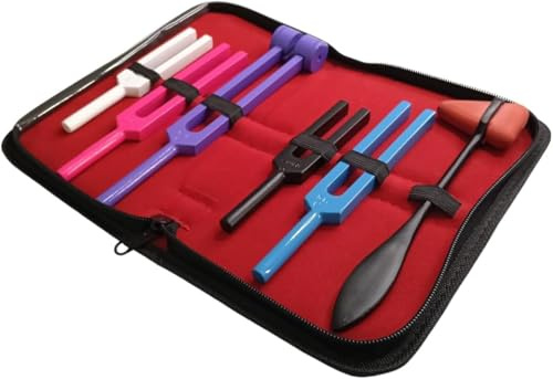 Tuning Fork Set with Hammer – Weighted Aluminum Clinical-Grade Practice Kit for Neurology, Medical Student & Audiology Training (Not for Patient Use)