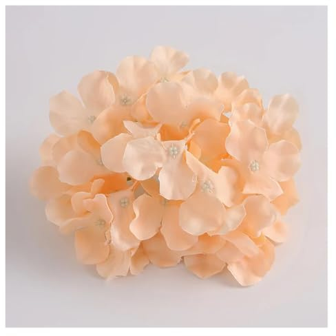 AEJHSIN Konstgjorda hortensia 10 stycken/parti färgglada dekorativa blommor, konstgjorda hortensior silke, DIY, för husfest, bröllop, båge bakgrund, vägg (champagne 4)