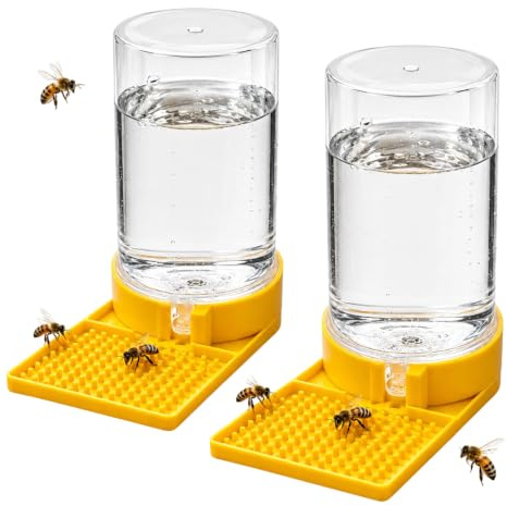 2 PCS Bee Water Feeder, Bee Drinking Station for Garden Hydration Support, Self-Filling Water Feeder with Textured Landing Tray for Bees, Bee Water Dispenser Equipment Accessories