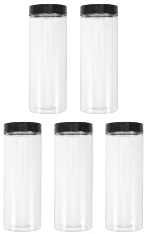 Healeved 5 tubi per palline da golf con tappo - Contenitore trasparente in plastica per palline da golf - Custodie cilindriche trasparenti per uso domestico, sportivo all'aperto, per campi da, 5