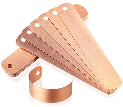 Hotop 30 Pieces 4.5 Inch Copper Plant Tags Metal Tree Tags Long Garden Plant Labels Waterproof Reusable with 30 Pieces Copper Ties for Outdoor Garden