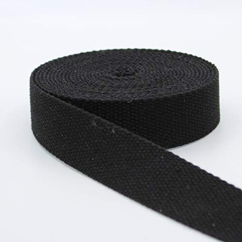 Nastro pesante per Zaino e Borse, Cinghia Nera in cotone pesante da 5 m, LEDUC, nero (01), spessore 4 cm