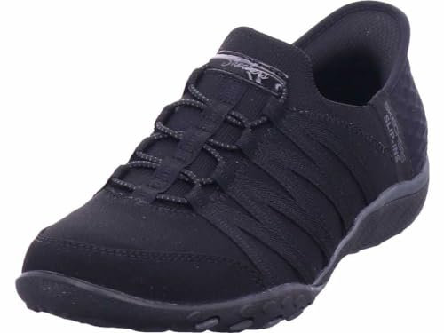 Skechers Damen Sneakers, Schwarzer Ripstop-Strick, 37.5 EU