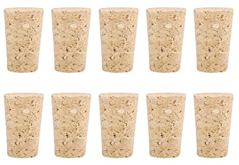 2 typer, 10 st premium naturliga kork, avsmalnande vinkorkar, trävin/ölflaskstoppare, servisuppsättningar (20 x 15 x 35 för ölflaskor)