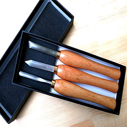 Samnuerly Holzdreh- und Schnitzwerkzeug-Set, professionelles Holzbearbeitungs-Drehmeißel-Set, Drechselmeißel-Set für Holz-Heimwerker (3-teiliges Set)