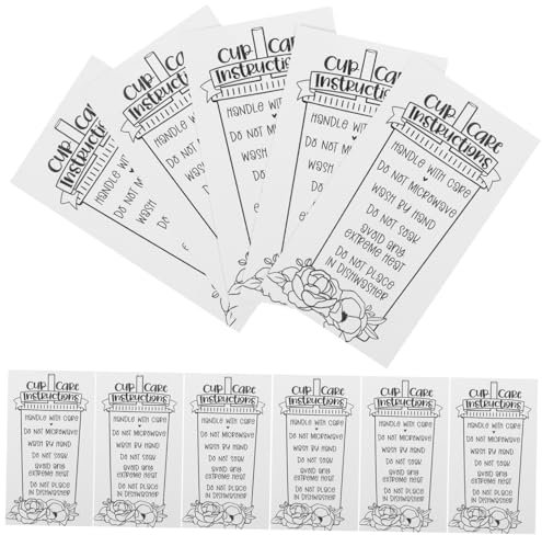 Lurrose Papieranhänger 30st Pflegeanleitungskarte Kleine Ratgeberkarten Beilagen Zur Tassenpflege Pflegehinweise Für Tassen Wegbeschreibungskarten Für Kunden karten Papier Reinigungskarte