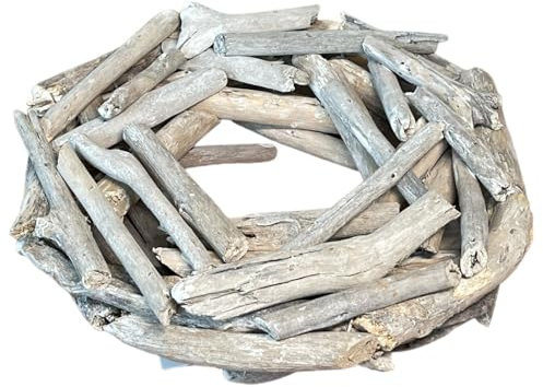 Dadeldo Living & Lifestyle Dekokranz Treibholz Natur Dekoration Weiss 25cm