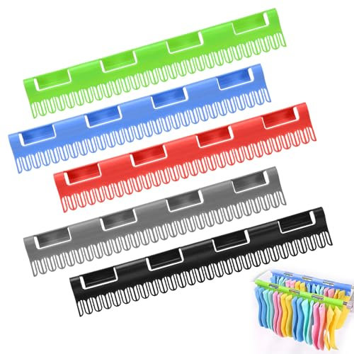 Szaboviktoria 5 piezas secador de calcetines, pequeño tendedero, soporte con clips de plástico, para calcetines, ropa interior, ropa pequeña, corbatas