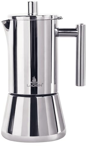 LAOION Stovetop Espresso Maker, 12Cup 17.5 oz Moka Pot, Stainless Steel Cuban and Italian Coffee Maker for Cafetera Cubana, Greca De Cafe Induction Stovetop Compatible, Coffee Gift for Home Travel