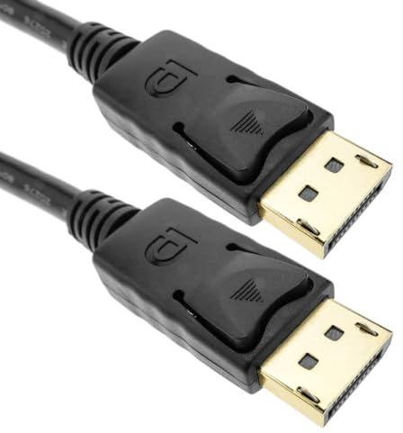 Cavo da DisplayPort a Display Port 1.2 con risoluzione video 4K a 60 Hz, Supporta fino a 21,6 Gbps, DSC1.1, 4K@60HZ, Alta Velocità Compatibile con PC, Monitor, TV, Gaming Monitor, 1.6 metri Nero